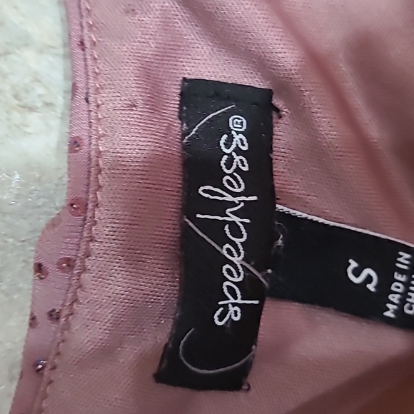 Womens small sparkly glitter speechless bodycon gown with high slit - Picture 9 of 12